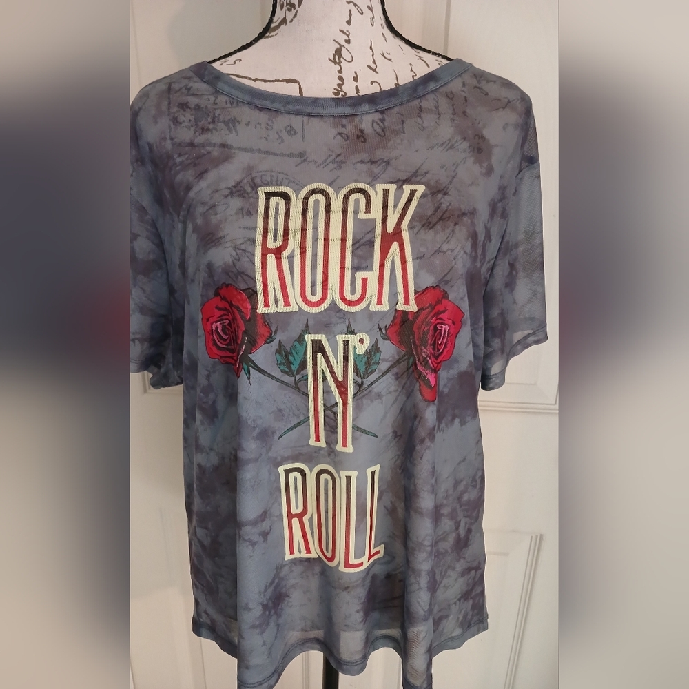 5/$25 No Comment Rock N' Roll Mesh Tee